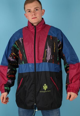 VINTAGE WINDBREAKER JACKET IN MULTICOLOUR NJ510B