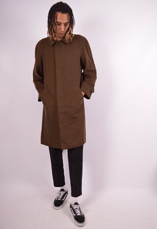 TRUSSARDI MENS VINTAGE COAT MEDIUM BROWN 90S