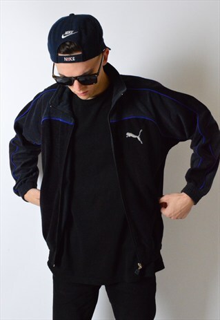 VINTAGE 90S VELVETY COLOUR BLOCK PUMA TRACK JACKET