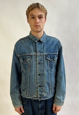 Vintage Levis Denim Jacket Men's Mid Blue