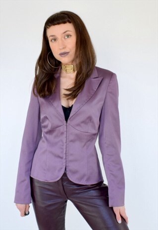 ICONIC PURPLE SATIN Y2K CORSET JACKET - SIZE 12