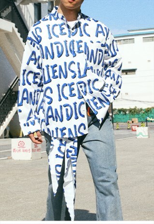 MEN'S ALPHABET DOODLE DESIGN SHIRT