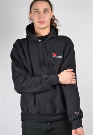 VINTAGE CHAMPION REVERSE WEAVE WORKWEAR HOODIE BLACK