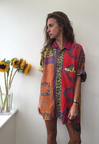 CRAZY PATTERN OVERSIZED RETRO VINTAGE UNISEX FESTIVAL SHIRT