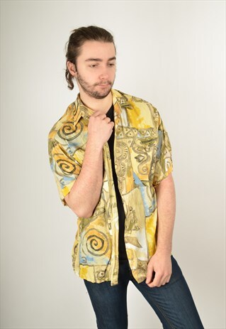 VINTAGE ABSTRACT CRAZY PATTERN SHIRT FESTIVAL