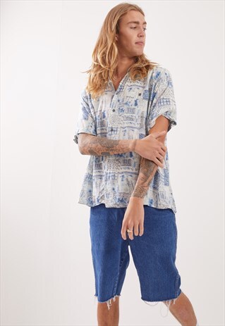 VINTAGE PATTERNED FESTIVAL SHORT SLEEVE SHIRT