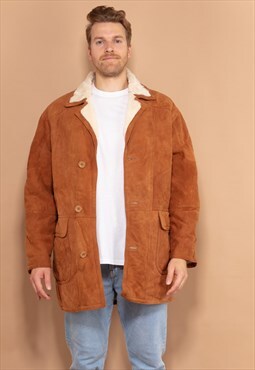 Vintage 70's Men Shearling Coat in Brown