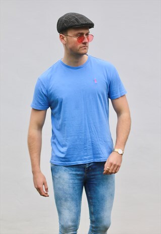 RALPH LAUREN USA MINIMALIST CORNFLOWER BLUE T SHIRT