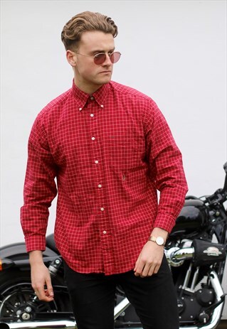 TOMMY HILFIGER USA SCARLET RED TATTERSALL CHECK SHIRT