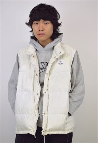 VINTAGE 90S MONCLER WHITE GILET VEST