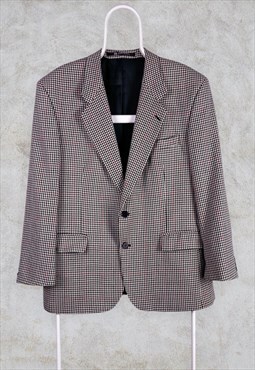Vintage Chatsworth Houndstooth Tweed Wool Blazer UK 42
