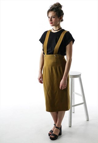 OVERALL WOOL SKIRT / CARAMEL VIRGIN WOOL SKIRT