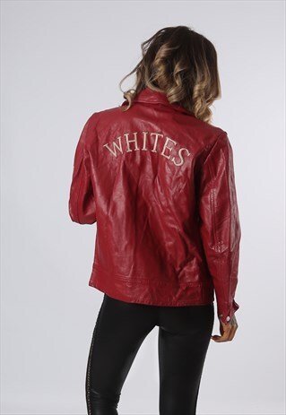 RARE ANTIQUE LEATHER JACKET 1950'S HOCKEY SPORT UK 12 (3DE)