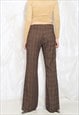 VINTAGE Y2K FLARE PANTS IN BROWN PLAID