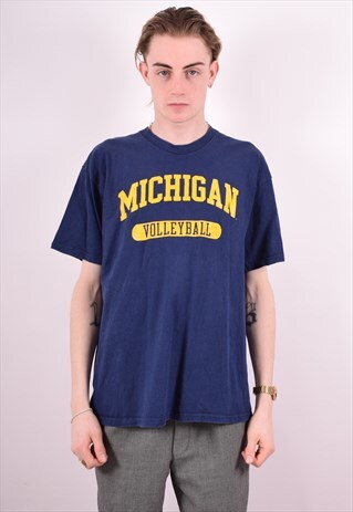 NIKE MENS VINTAGE T-SHIRT TOP LARGE BLUE 90S