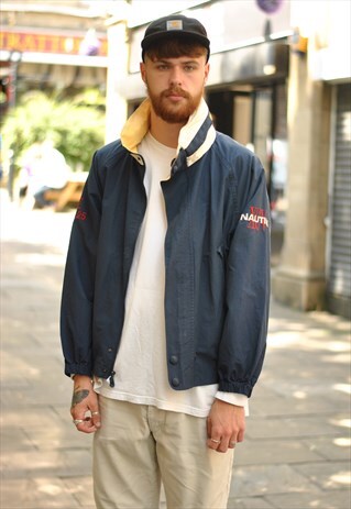RARE VINTAGE NAUTICA SPELL OUT BOMBER JACKET