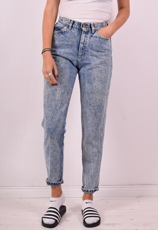 LEE WOMENS VINTAGE JEANS W26 L30 BLUE 90S