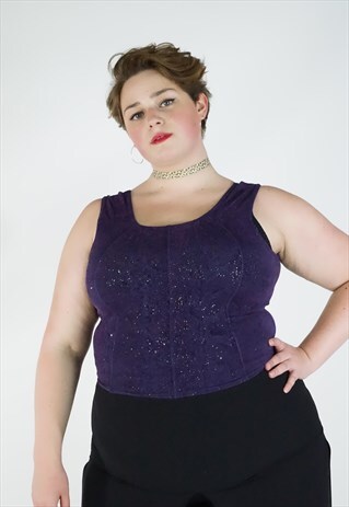 VINTAGE 90S PURPLE ANIMAL SNAKE PRINT TOP