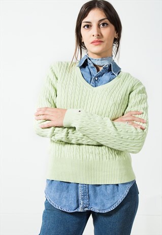 ON SALE VINTAGE 80S TOMMY HILFIGER KNITWEAR JUMPER / S0304