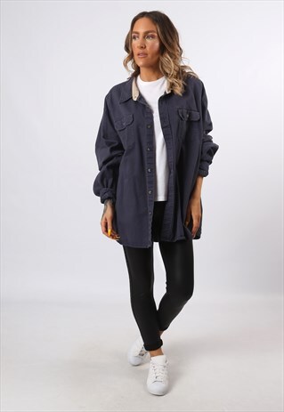 COTTON SHIRT WRANGLER OVERSIZED LONG UK 24 (L73K)