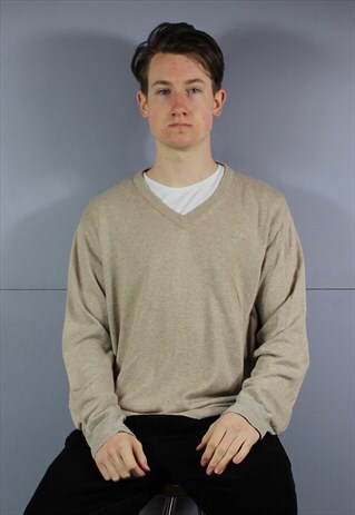 VINTAGE BARBOUR SWEATSHIRT IN LIGHT BROWN BEIGE WITH EMBROID