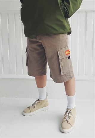 KNEE LENGTH CARGO SHORTS MOCHA BEIGE