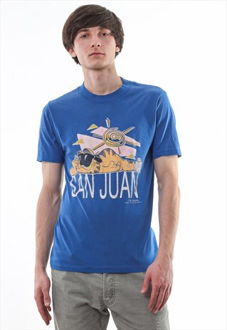 VINTAGE GARFIELD JIM DAVIS 1978 GRAPHIC TEE 90S BLUE