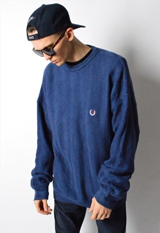 CHAPS VINTAGE 90S NAVY BLUE JUMPER