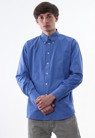 VINTAGE YVES SAINT LAURENT 90S BLUE LONG SLEEVE