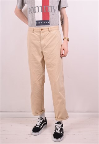AVIREX MENS VINTAGE TROUSERS W36 L30 BEIGE 90S