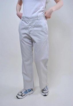Vintage minimalist Italian pants, straight grey trousers 