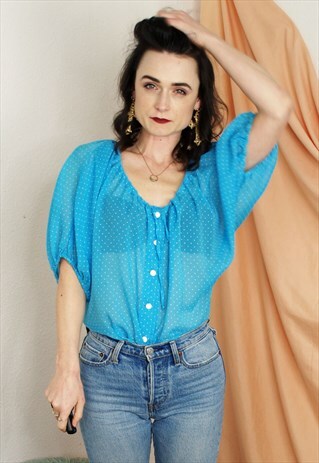 VINTAGE SHEER SUMMER BLOUSE