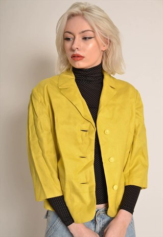yellow short blazer
