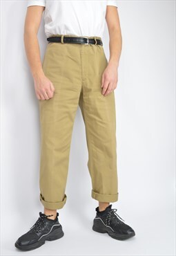 Vintage brown RALPH LAUREN classic straight cotton trousers