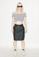 VINTAGE 90S FAUX LEATHER MINI SKIRT IN BLACK