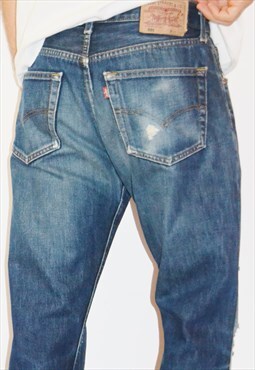 90's LEVI'S 501 Vintage Distressed Blue Jeans
