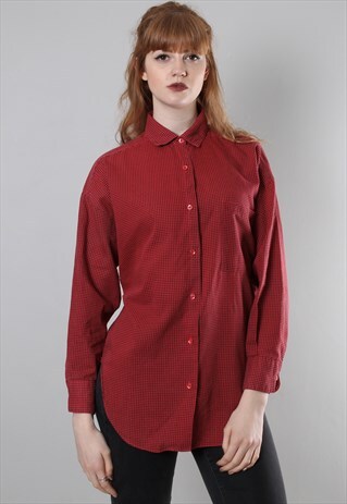 VINTAGE 80S RED GINGHAM CHECK SHIRT