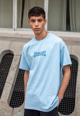 T-shirt in Light Blue With Dream Sports Print