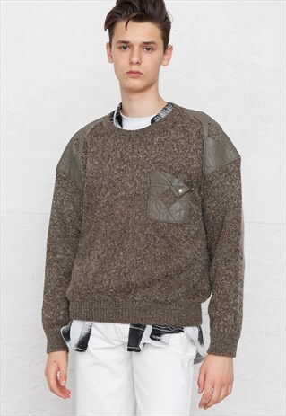 VINTAGE BROWN KNIT JUMPER SWEATER