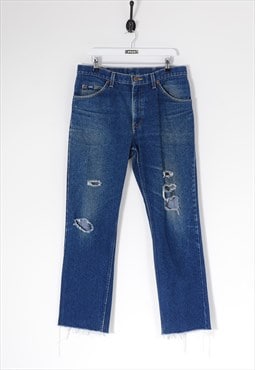 Vintage lee raw cut distressed straight leg jeans BV6638