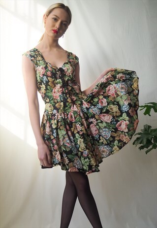 VINTAGE REVIVAL 1980'S FLORAL DRESS