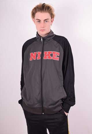 NIKE MENS VINTAGE TRACKSUIT TOP JACKET XL GREY 90'S