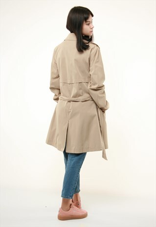 90S VINTAGE VTG RARE CLASSIC LINED TRENCH COAT 284
