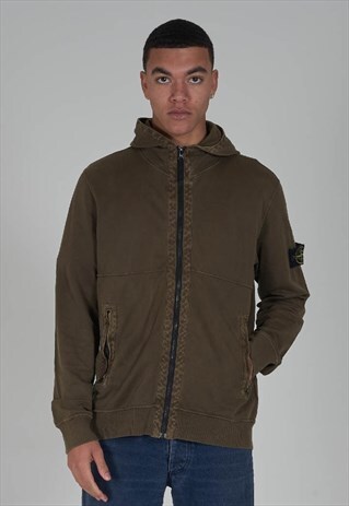RARE 2013 ZIP UP KHAKI GREEN STONE ISLAND HOODIE