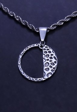 CRW Silver Geometric Bohemian Pattern Necklace 