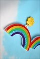 Rainbow Glitter Earrings - Acrylic Retro 60's 70's style