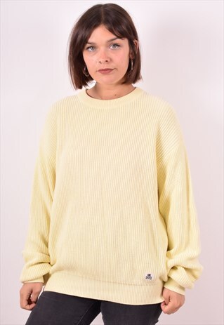 CERRUTI 1881 WOMENS VINTAGE JUMPER SWEATER XL YELLOW 90S