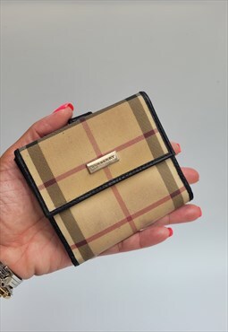 Vintage Nova Beige Check Tartan purse / card holder
