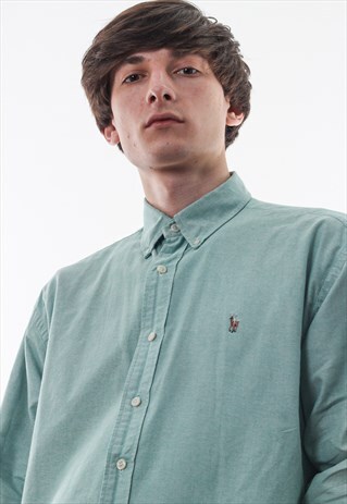VINTAGE POLO RALPH LAUREN 90S GREEN LONG SLEEVE