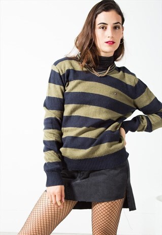 ON SALE VINTAGE 80S TOMMY HILFIGER KNITWEAR JUMPER / S0583